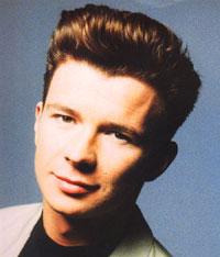Portrait photo of the singer Rick Astley in the 1980s